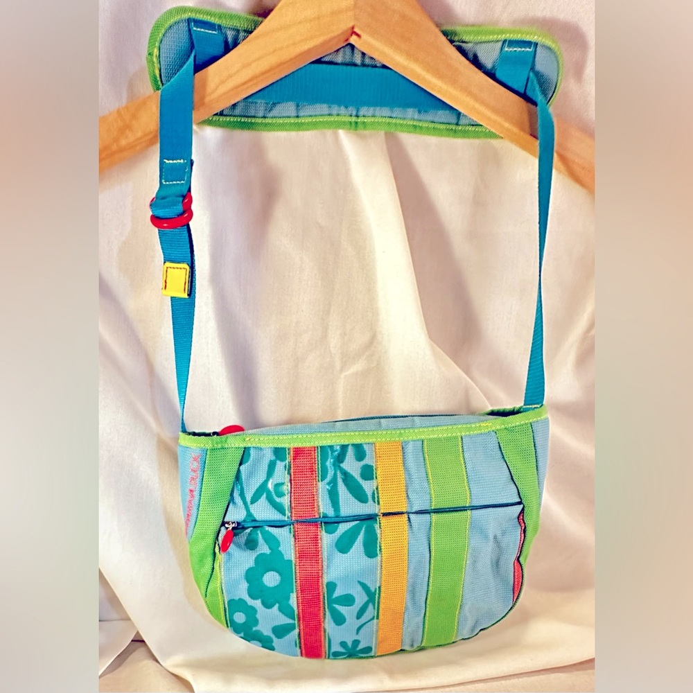 Rare Mandarina Duck Nylon Y2K Flowered Rainbow Multicolor Shoulder Bag Purse
